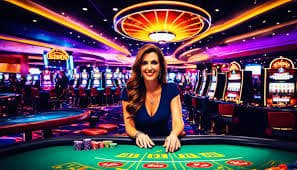 Layar permainan Wolf Gold menampilkan gulungan lima simbol, paytable, dan kontrol taruhan